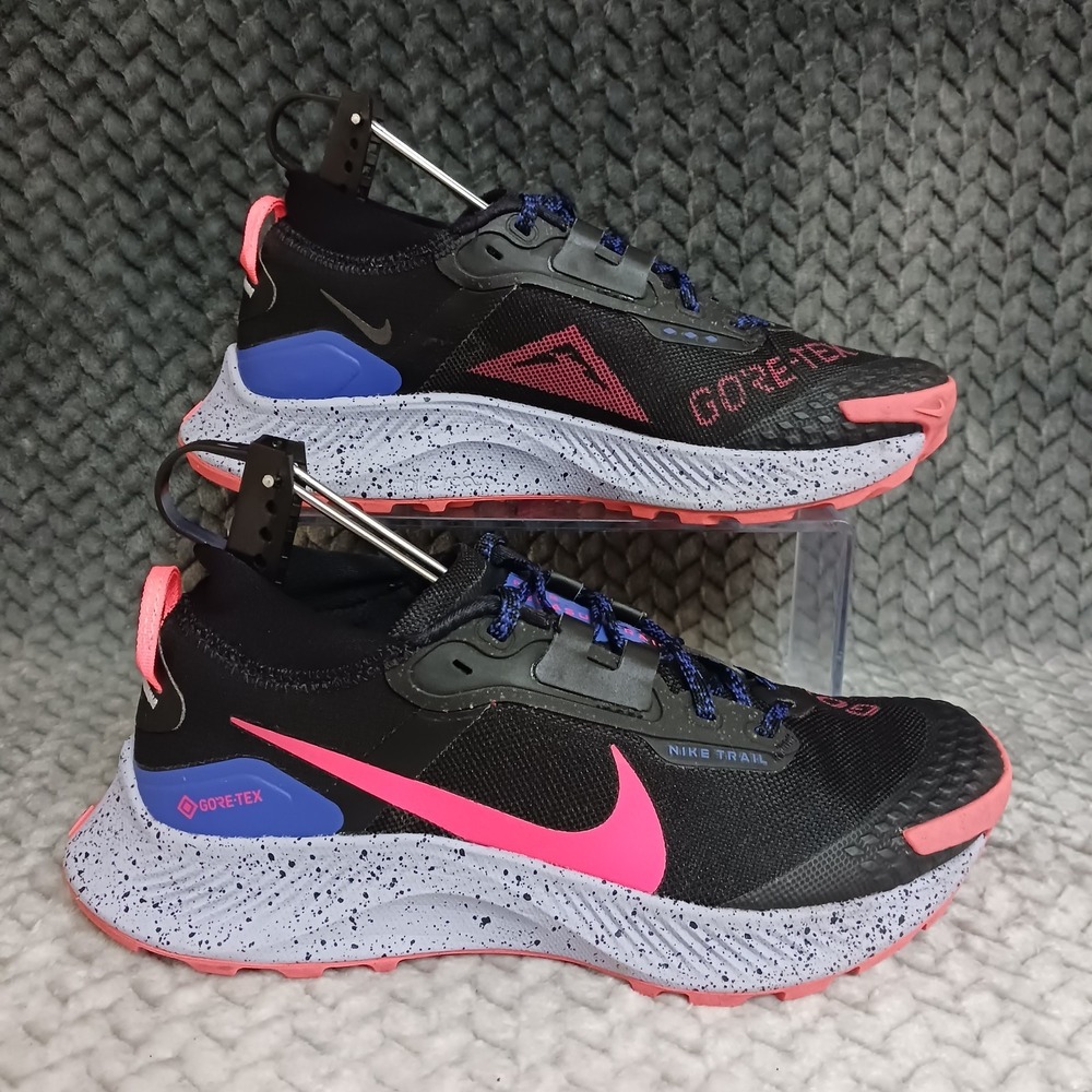 Nike Pegasus Trail 3 GTX Black Flash Crimson Women's Running Shoes Size 7.5
